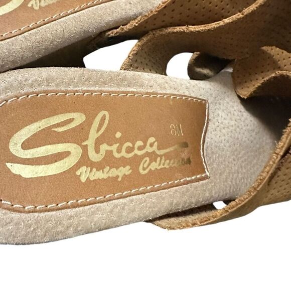 Sbicca Adina Platform‎ Heel Women's 8 Tan 5" Heel Made in The USA - Picture 5 of 9